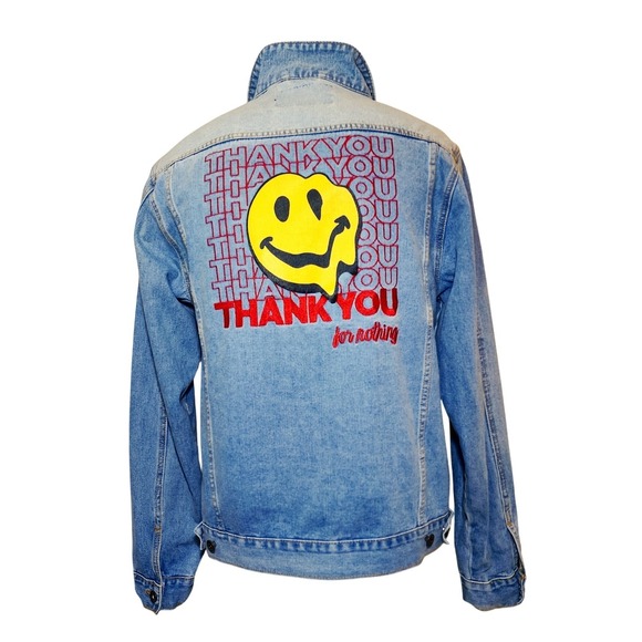 Brooklyn Cloth Denim Trucker Jacket Men's L |Thank You For Nothing | Urban Y2K - Picture 1 of 7